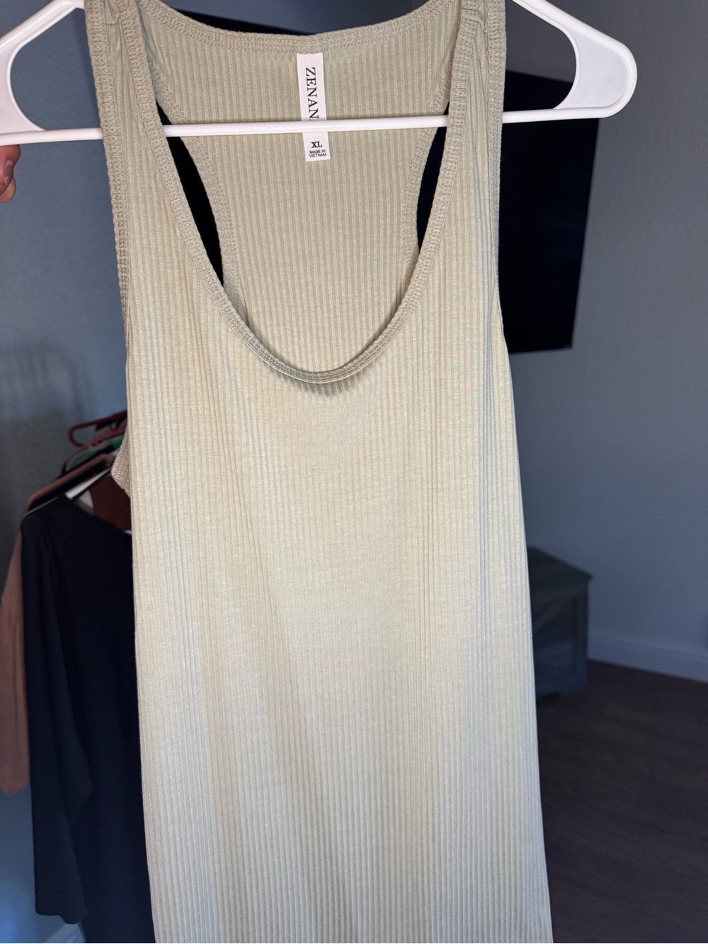 Zenana Outfitters Ribbed Tank Top in Light Sage